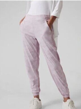 NWT Athleta Brooklyn Lined Camo Jogger 12 Shasta Purple Ribbed